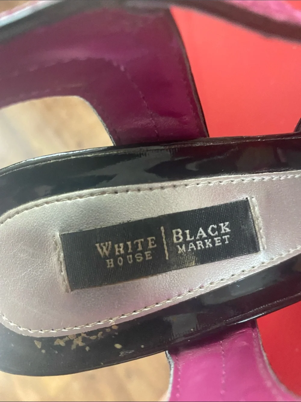 White House black market  Fuchsia Platform Sandals  pre owned good shape !
